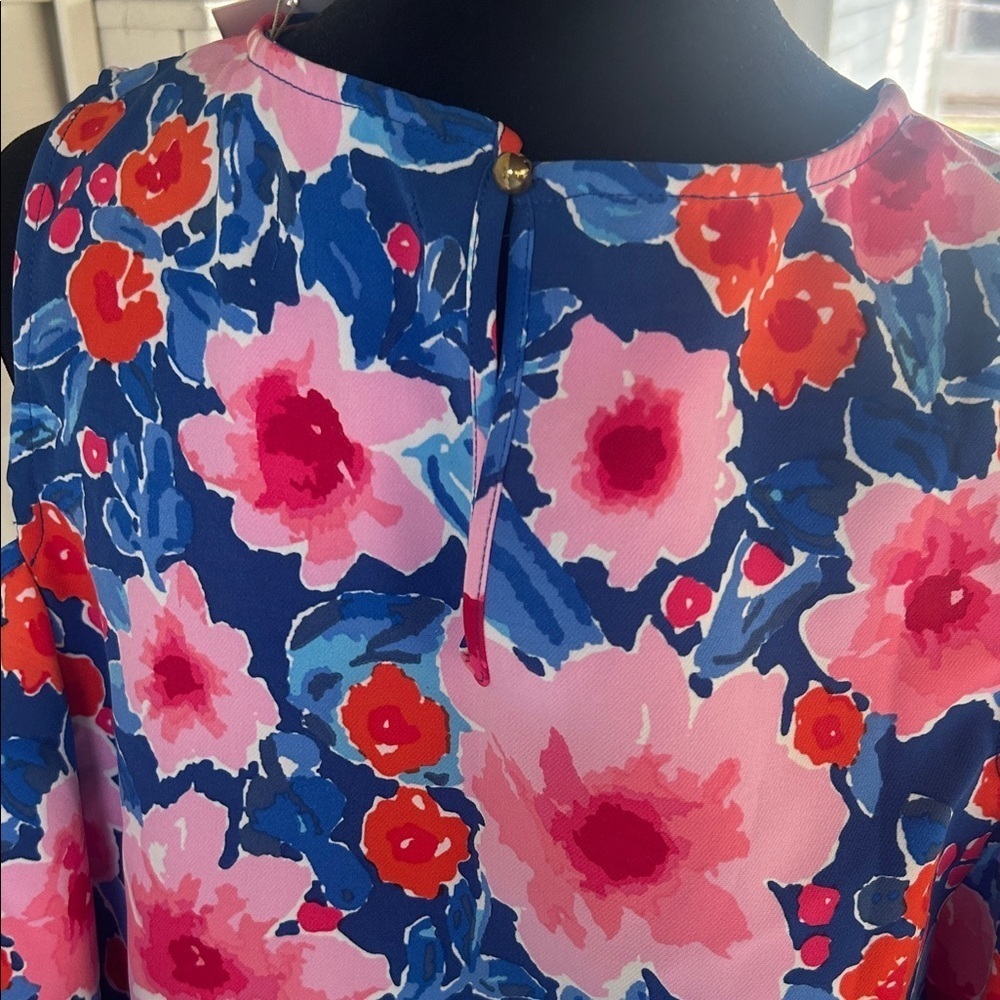 NWT Mud Pie Blue Floral Dress large   D - Picture 6 of 7